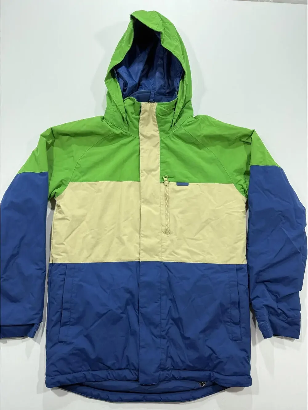 Burton Dryride Jacket Youth Large 14/16 Blue Green Snowboard Ski Hooded Coat